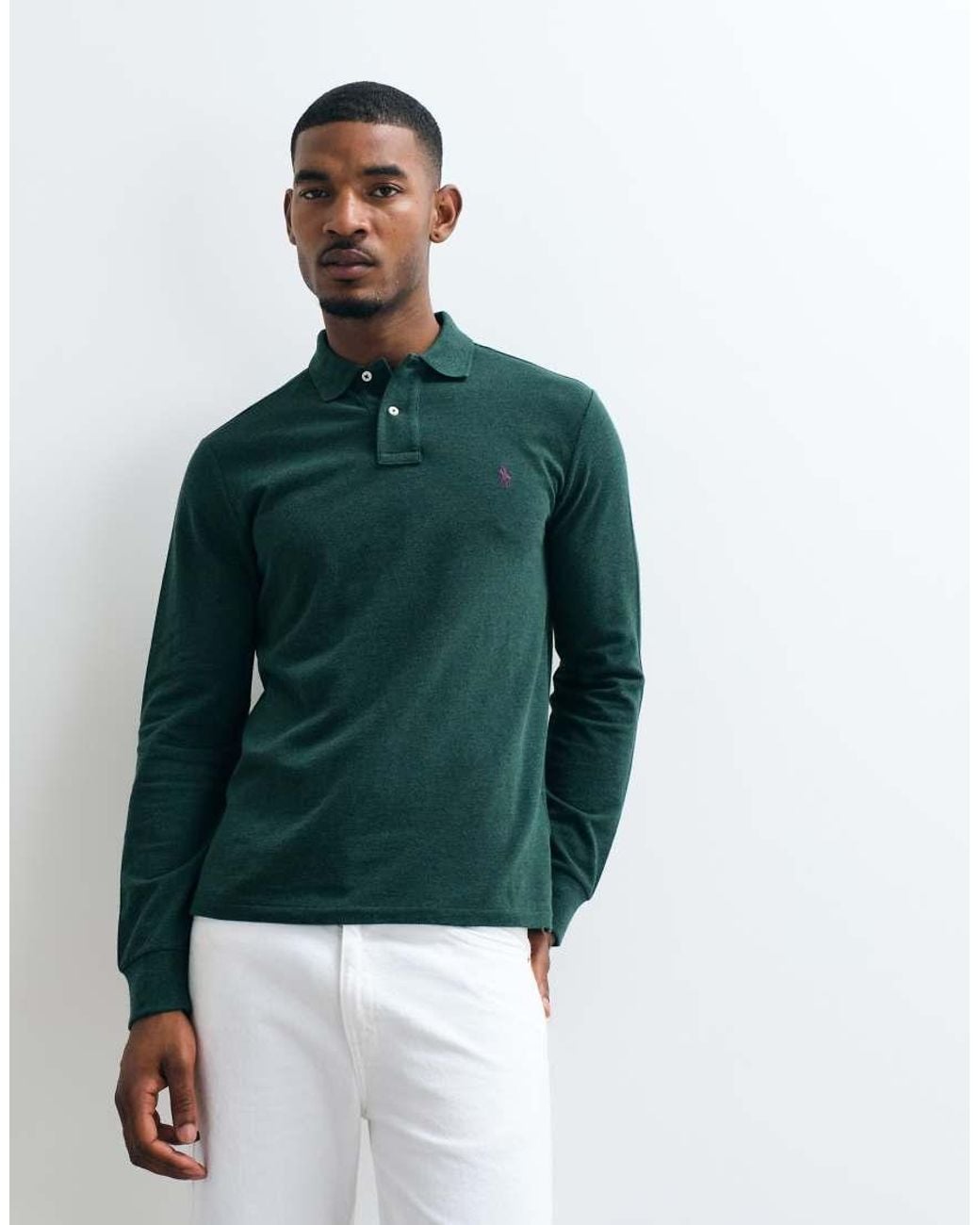 Polo Ralph Lauren Green Icon Logo Custom Slim Fit Polo Shirt for men