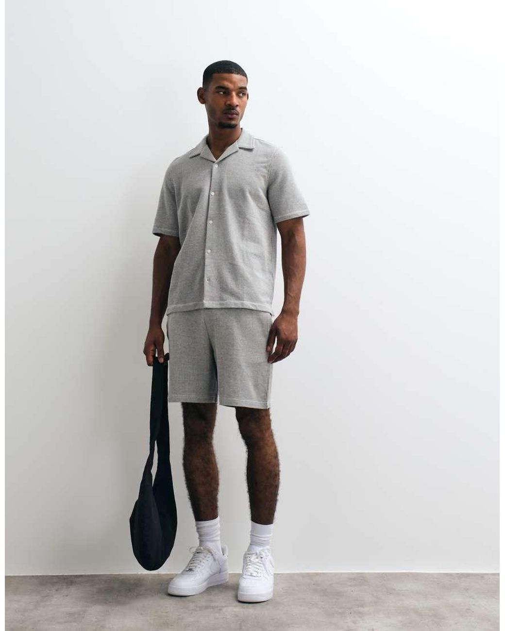 Gap Gray Towelling Shirt Co-Ord for men