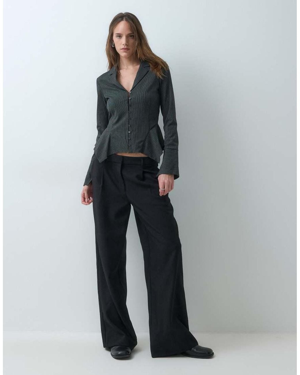Weekday Black Shirt With Hip Panel Detail