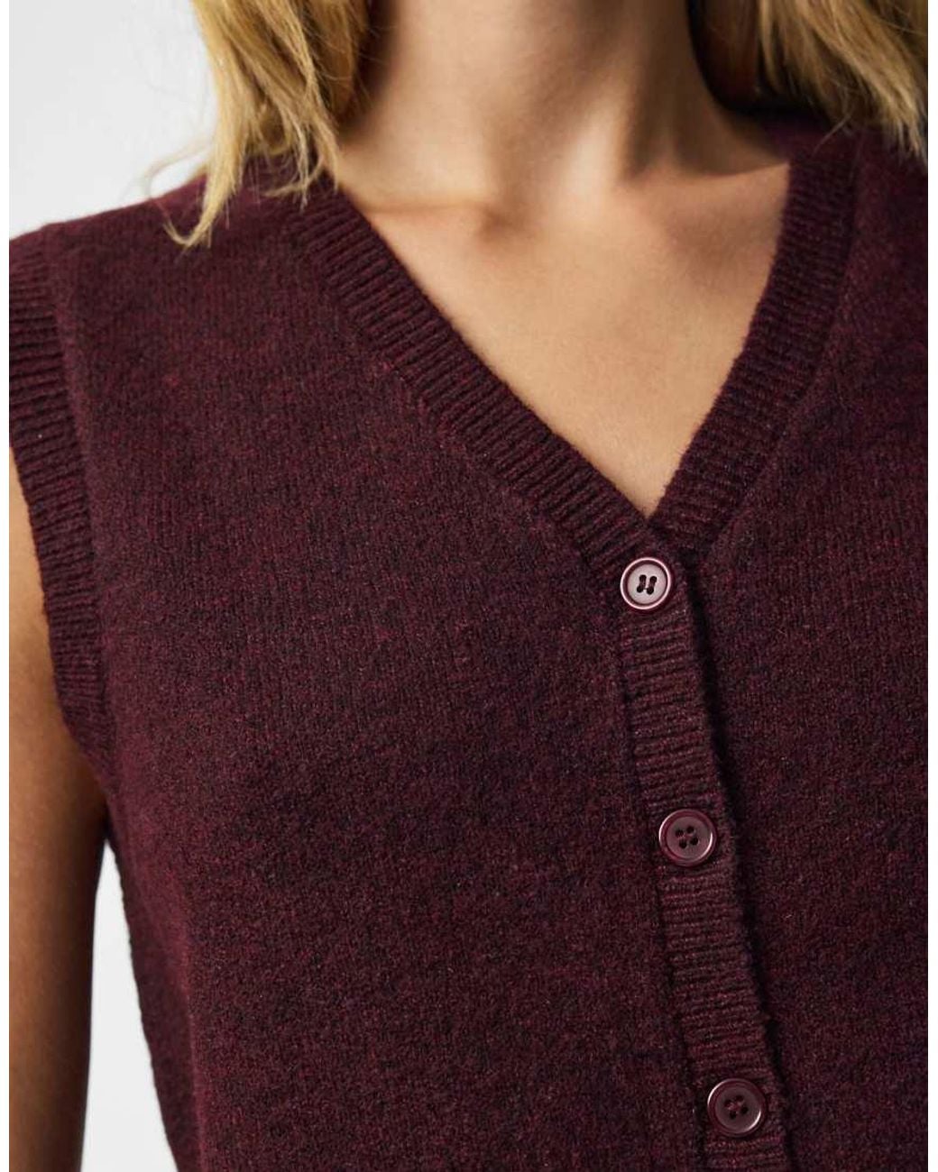Pieces Purple Knitted Vest