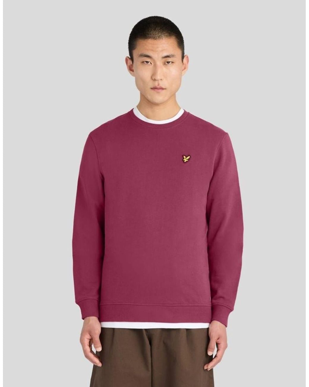 Lyle & Scott Purple Mid Layers Crew Neck Sweatshirt for men