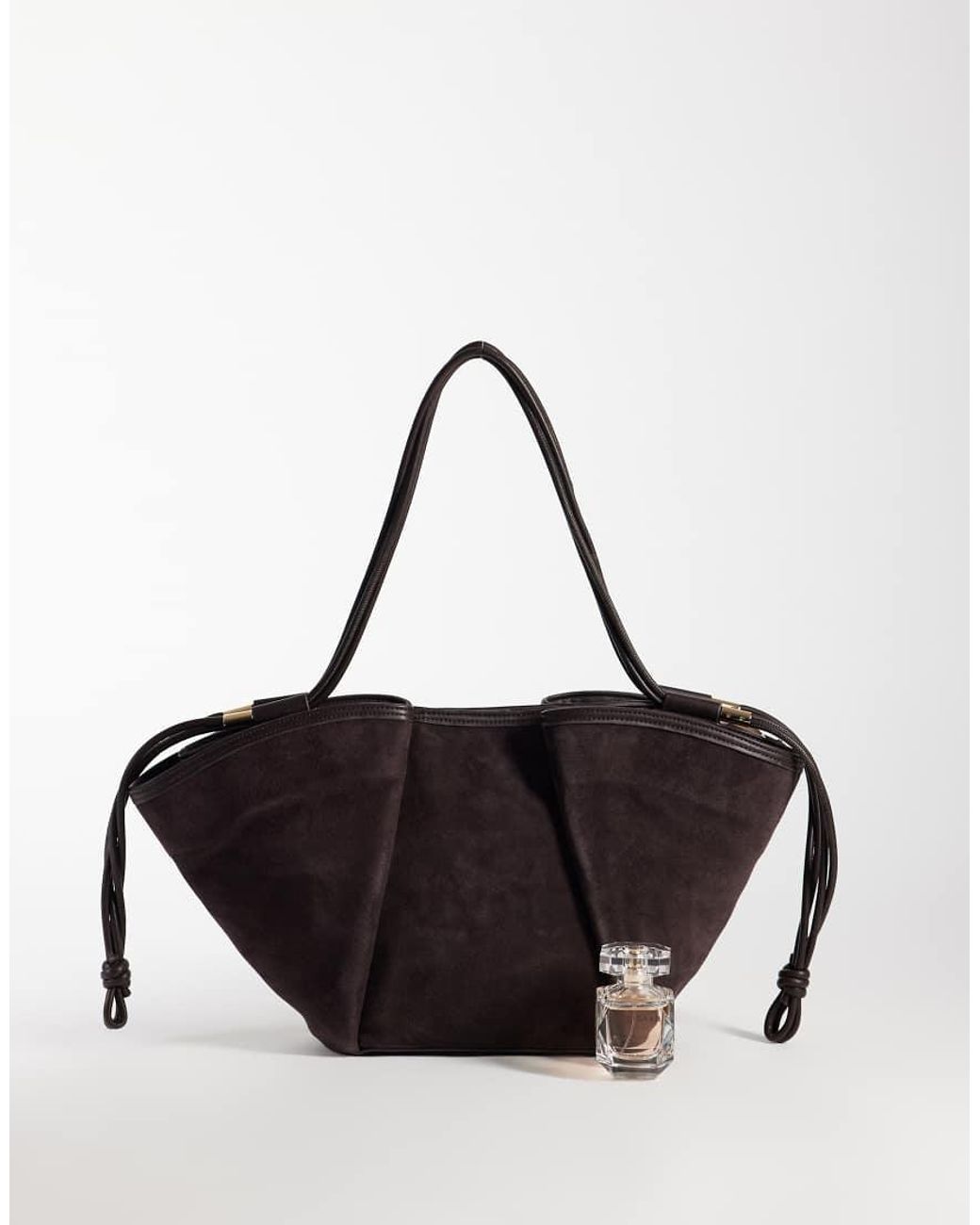 Dolce Vita Black Maro Suede Shoulder Tote Bag