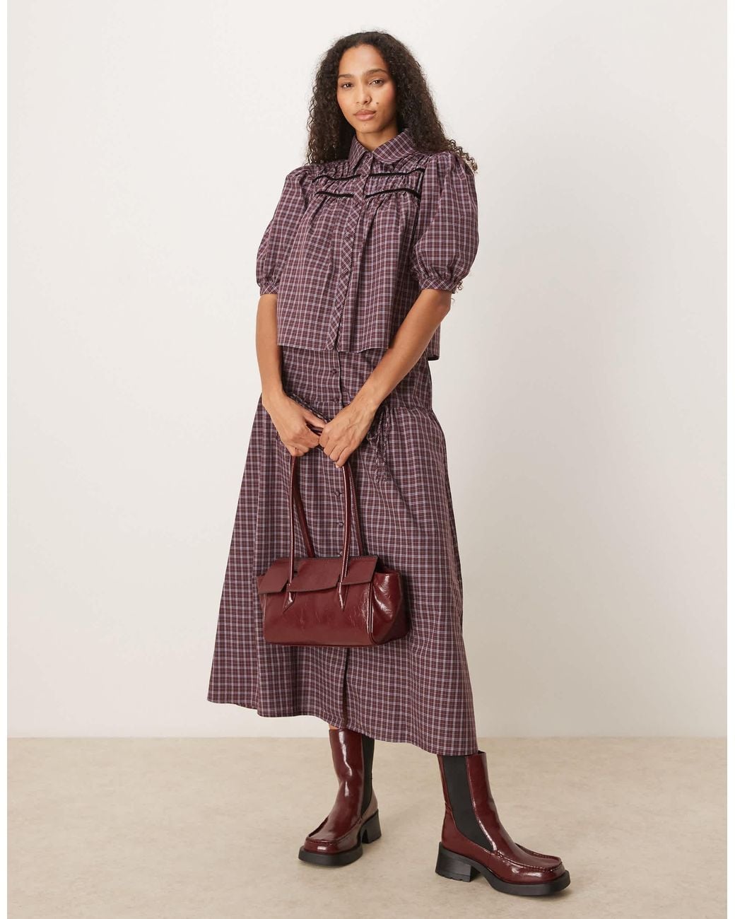 Glamorous Purple Ruched Shirt