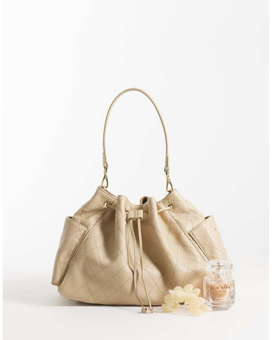 Borsa A Spalla Trapuntata di Mango in Natural
