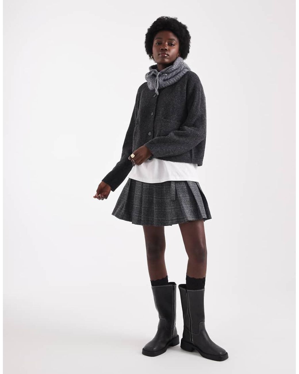 ONLY Black Front Pocket Crew Neck Cardigan