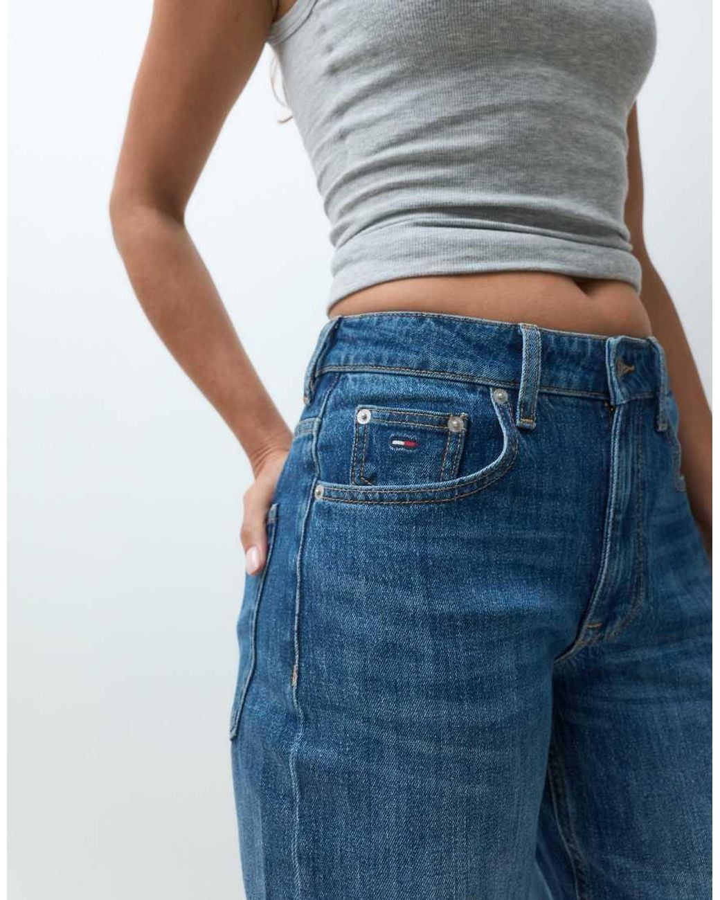 Tommy Hilfiger Blue Mia Mid Rise Relaxed Straight Leg Jeans