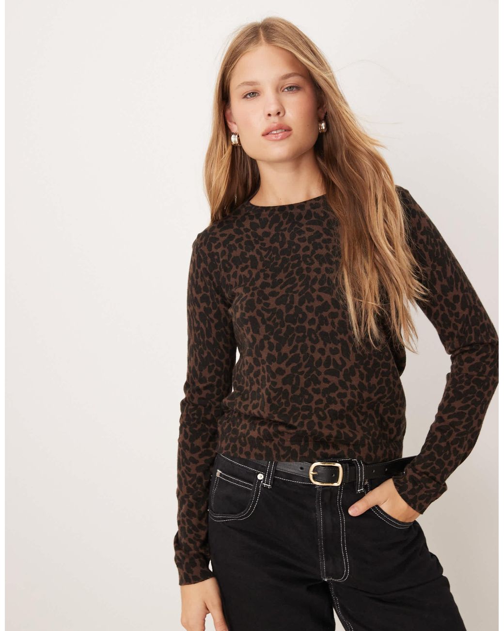 Mango Brown Fine Knitted Top