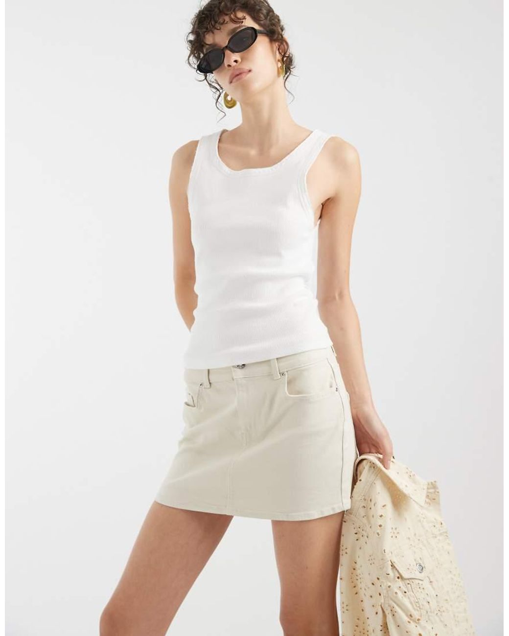 ONLY Natural Denim Mini Skirt