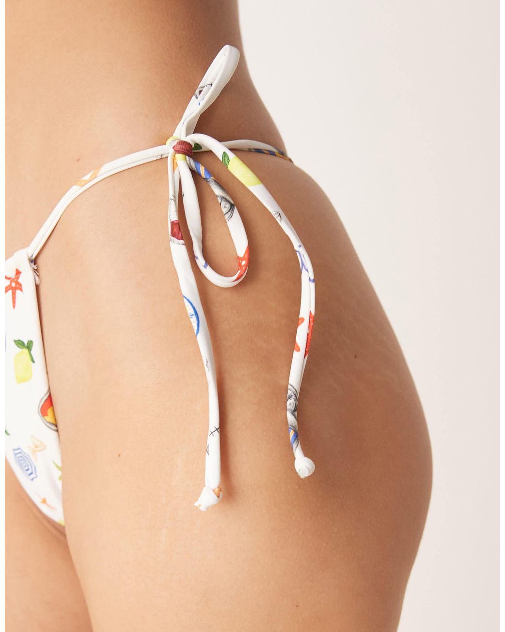 For Love & Lemons Natural Bay Bikini Bottoms