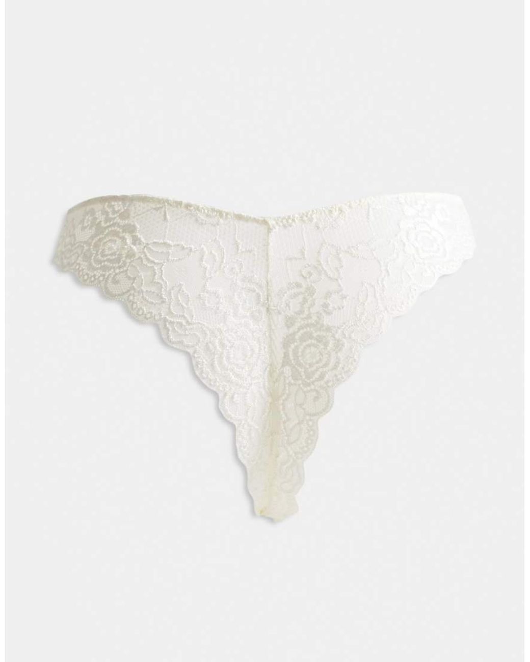ONLY White 3 Pack Lace Brazilian Brief