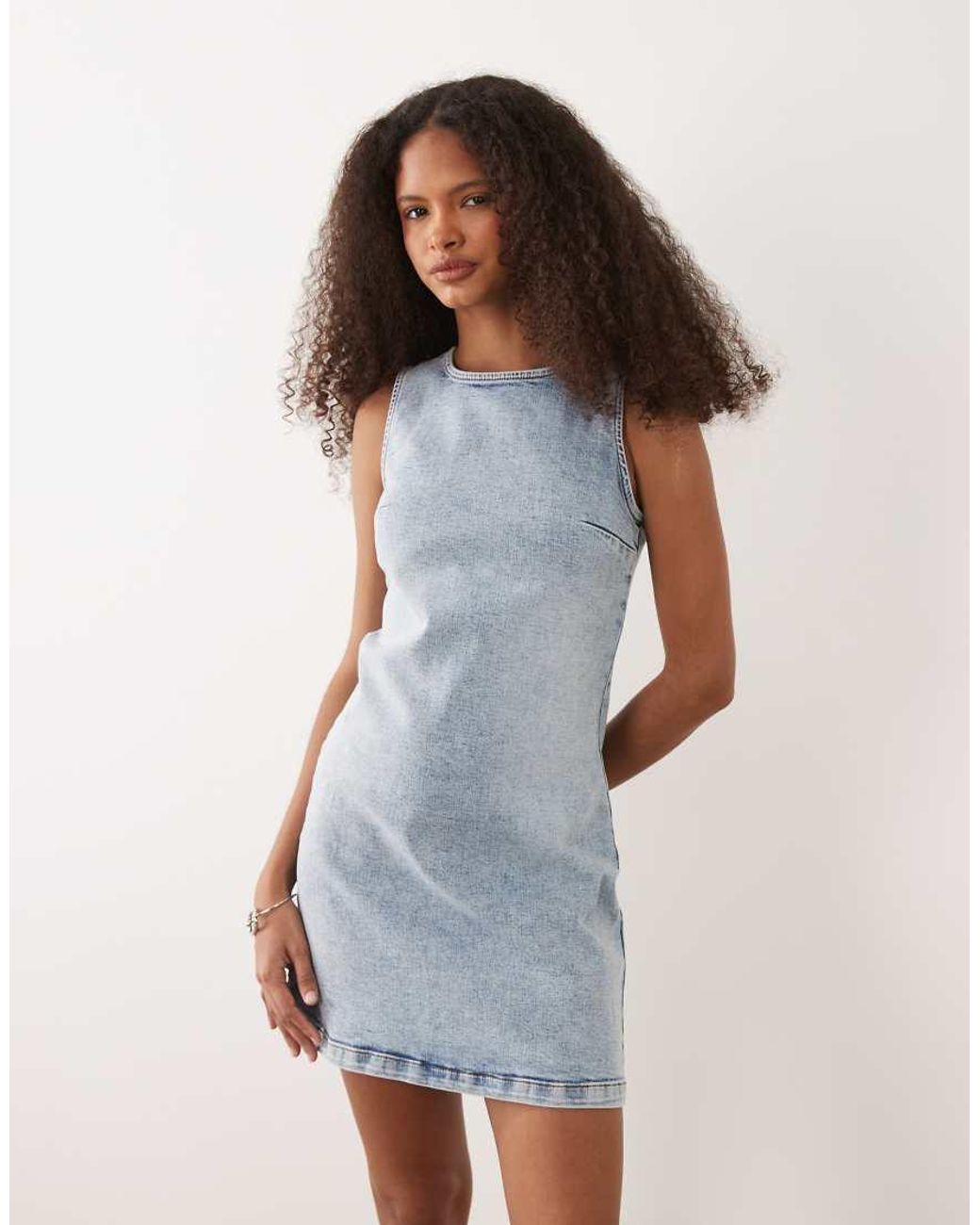 Miss Selfridge White Denim Shift Dress