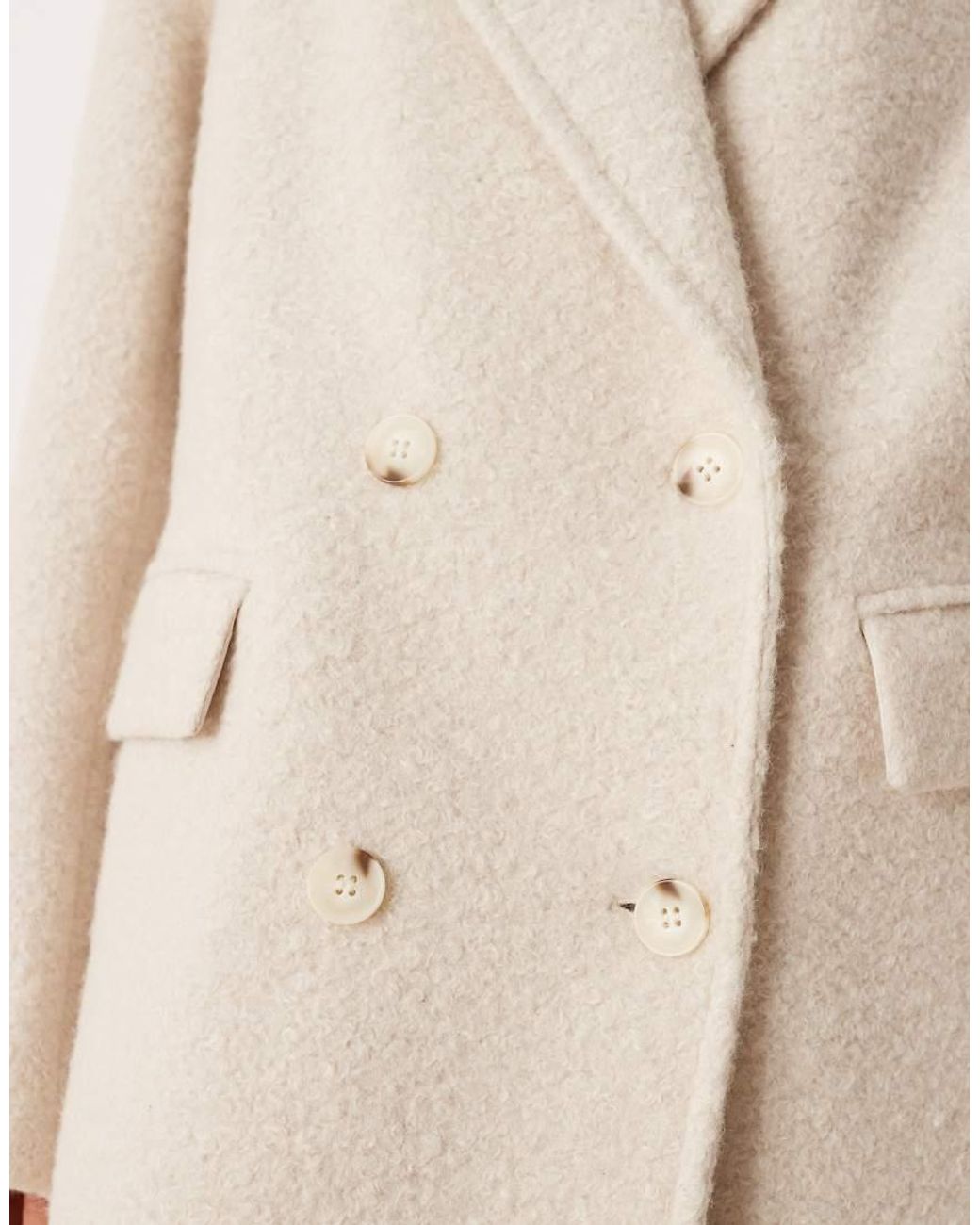 Gina Tricot Natural Long Boucle Midi Coat