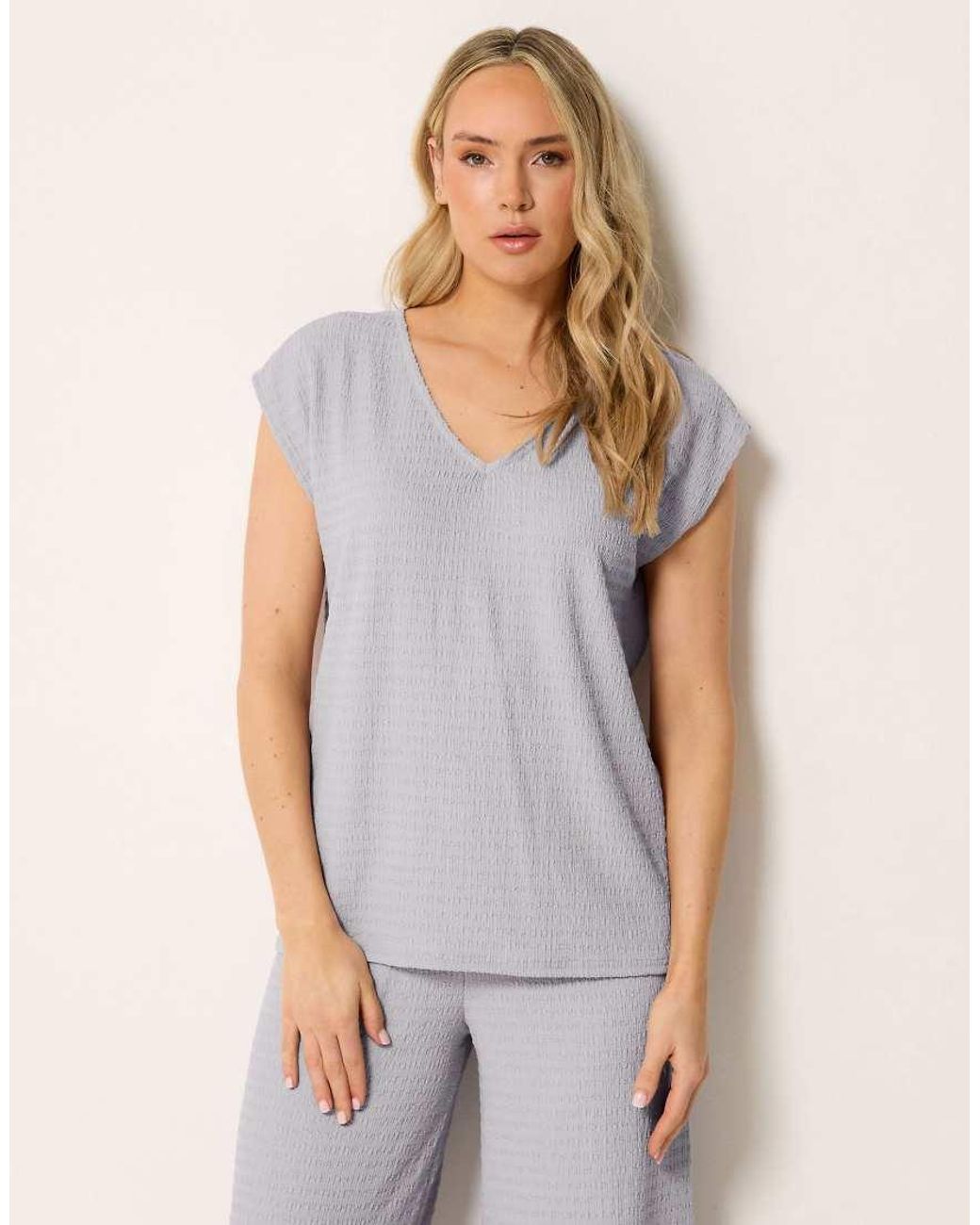 Long Tall Sally White Textured Top