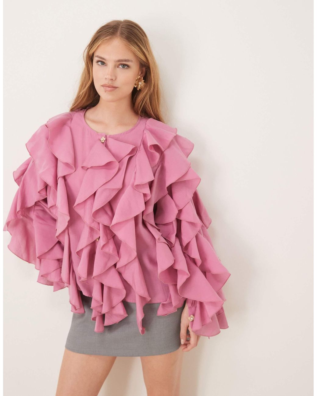 Sister Jane Dream Ruffle Blouse in Pink | Lyst