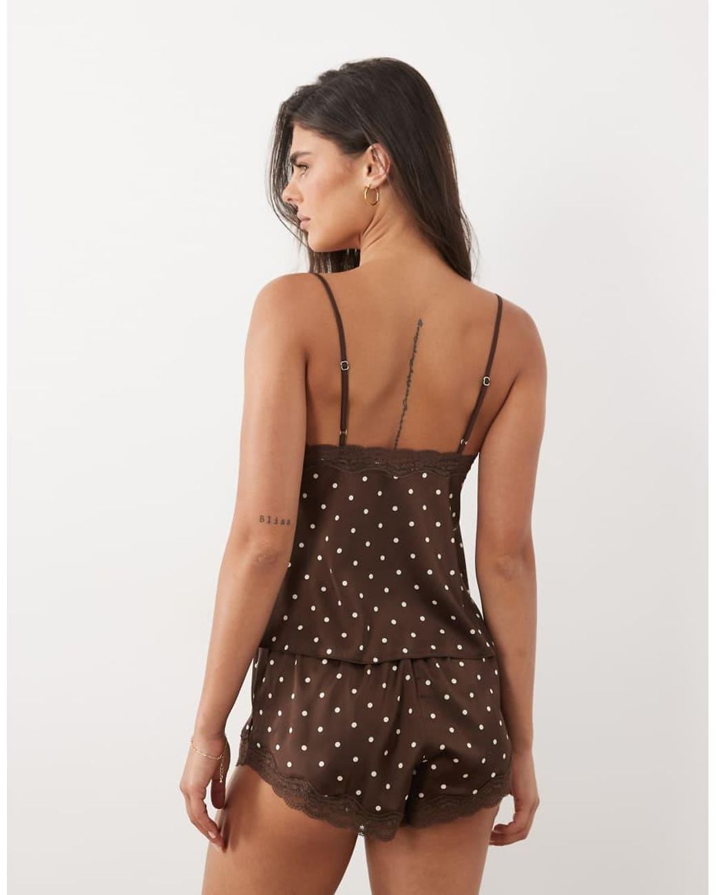 Boux Avenue Natural Daisy Satin And Lace Trim Cami Set