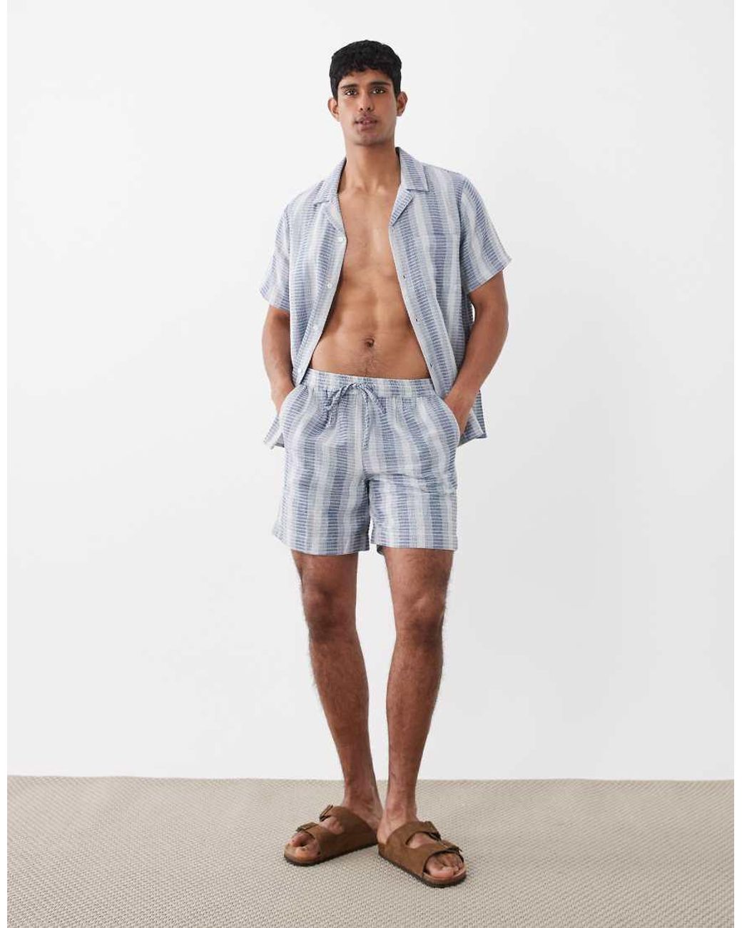 South Beach White Crochet Beach Short for men