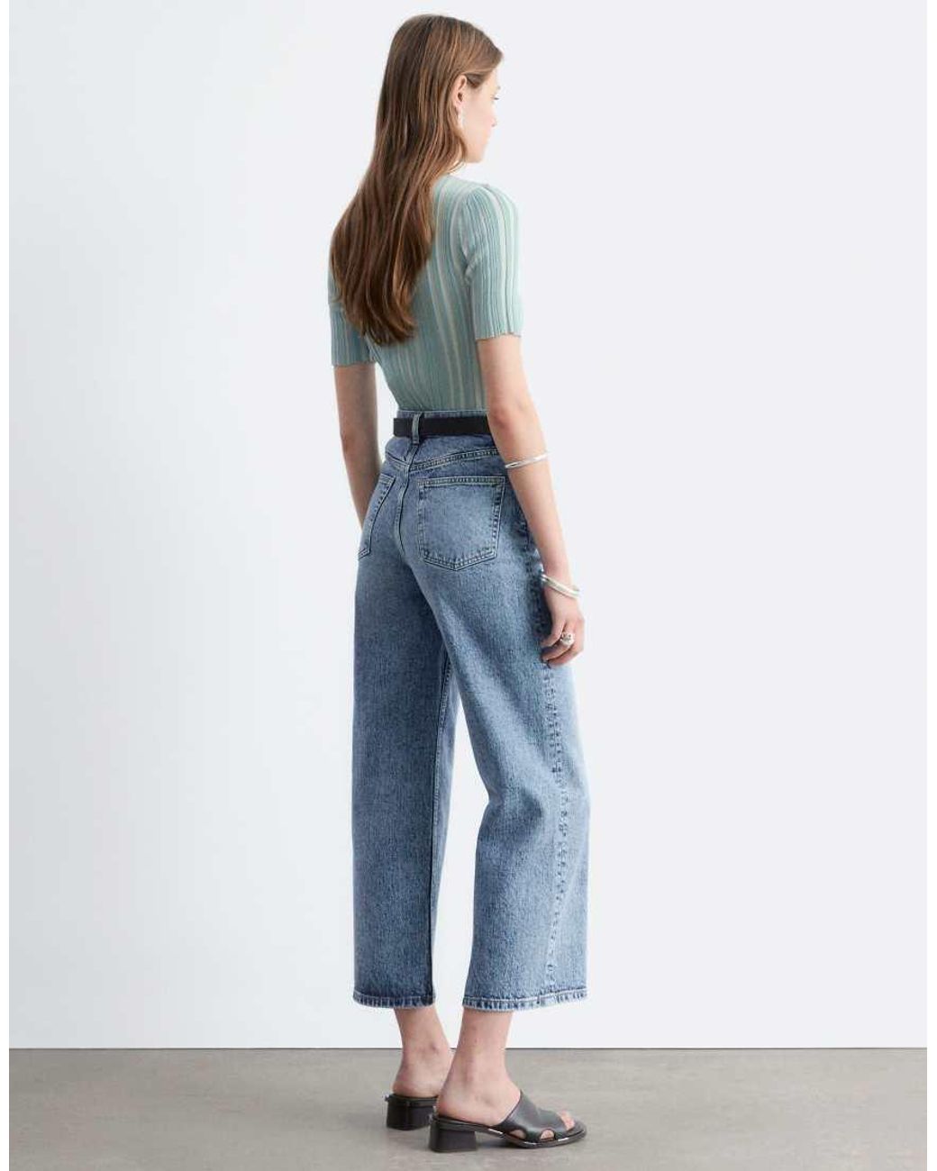 & Other Stories Blue Wide Fit Cropped Jeans
