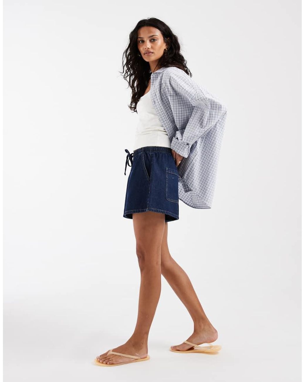 ASOS Blue Denim Pull On Shorts