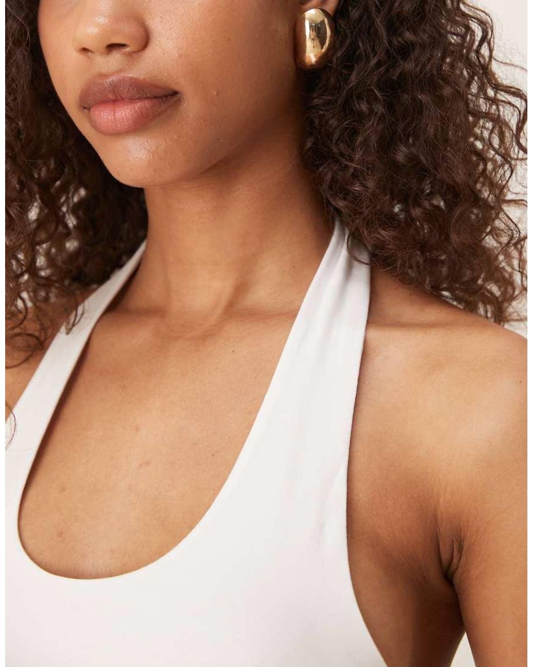 Gina Tricot White Halterneck Top