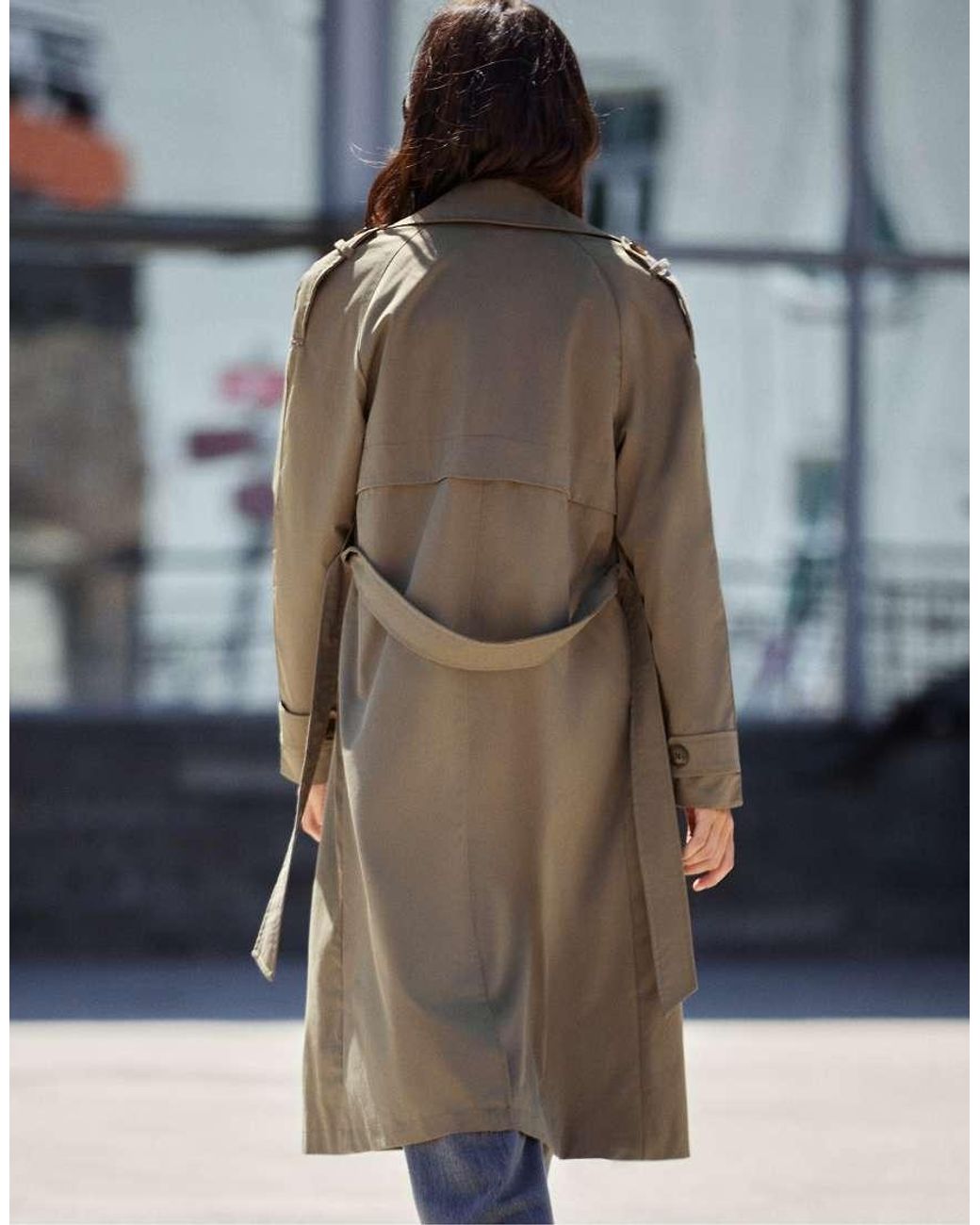 Pull&Bear Blue Classic Trench Coat