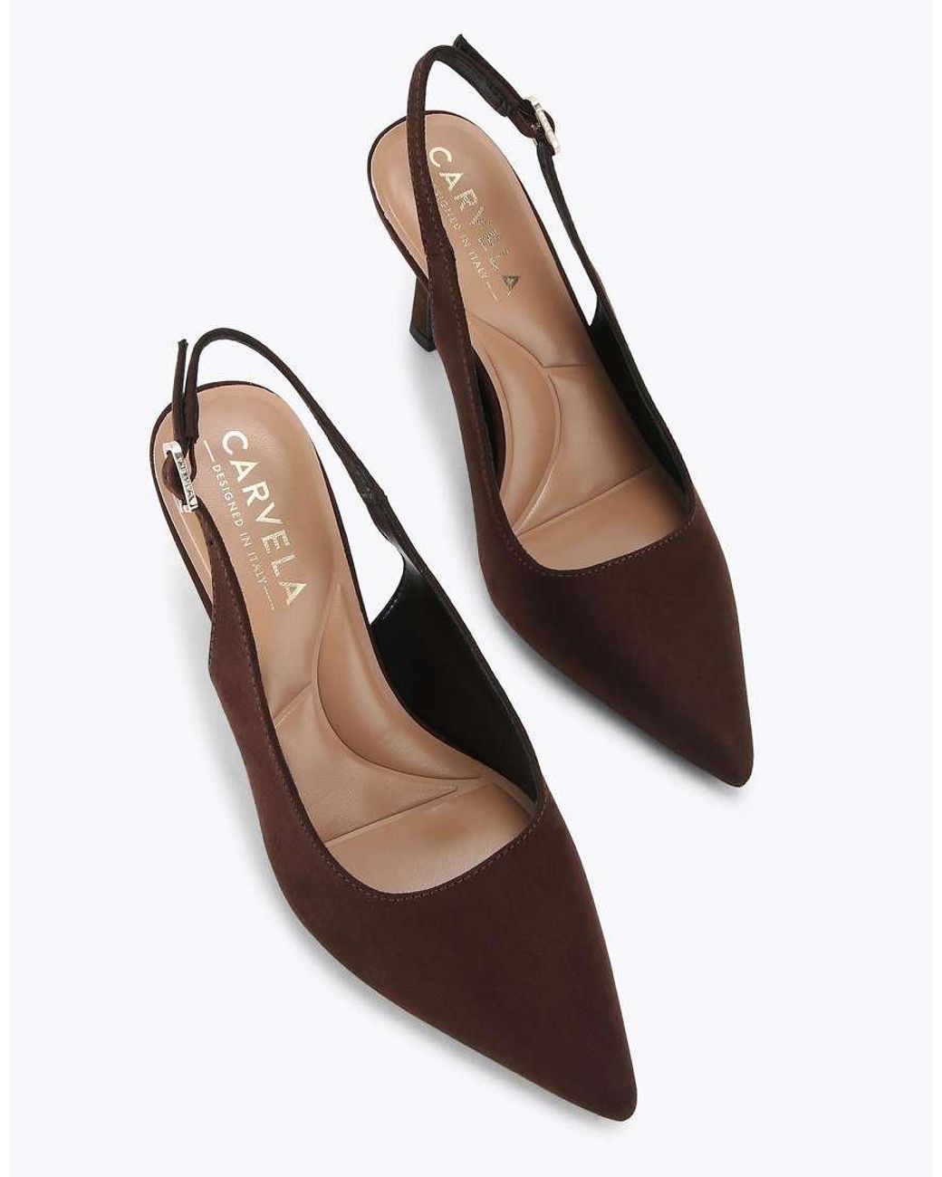 Carvela Kurt Geiger Brown Corletta Sling Court Heeled Shoes