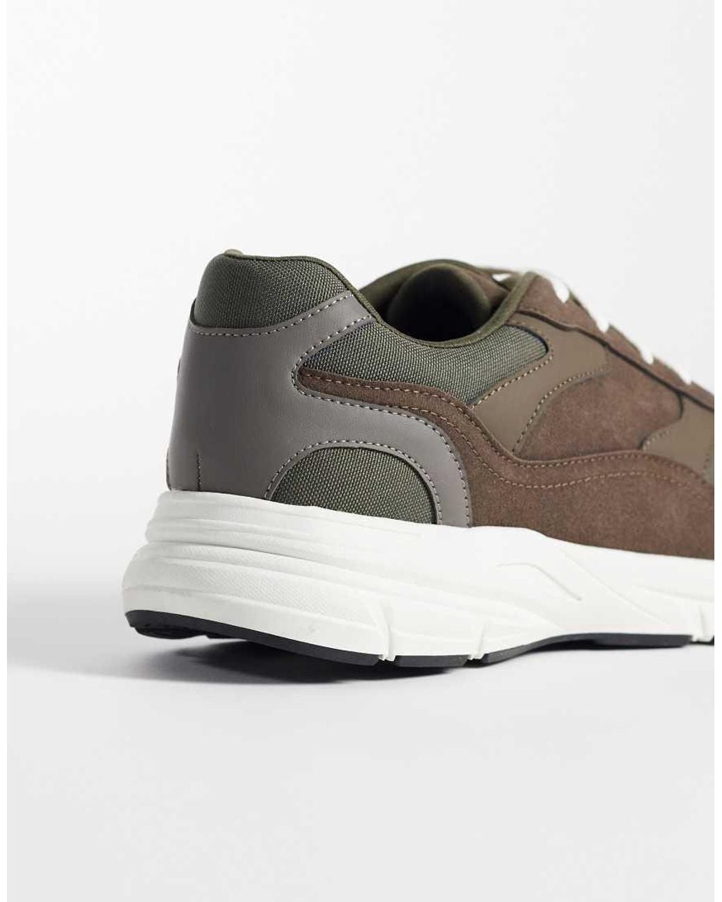 ASOS Gray Panelled Runner Trainers for men