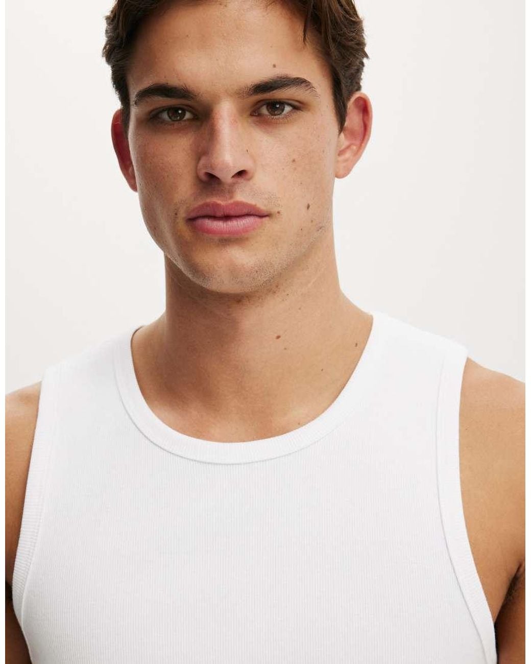 Cotton On Blue Rib Tank for men