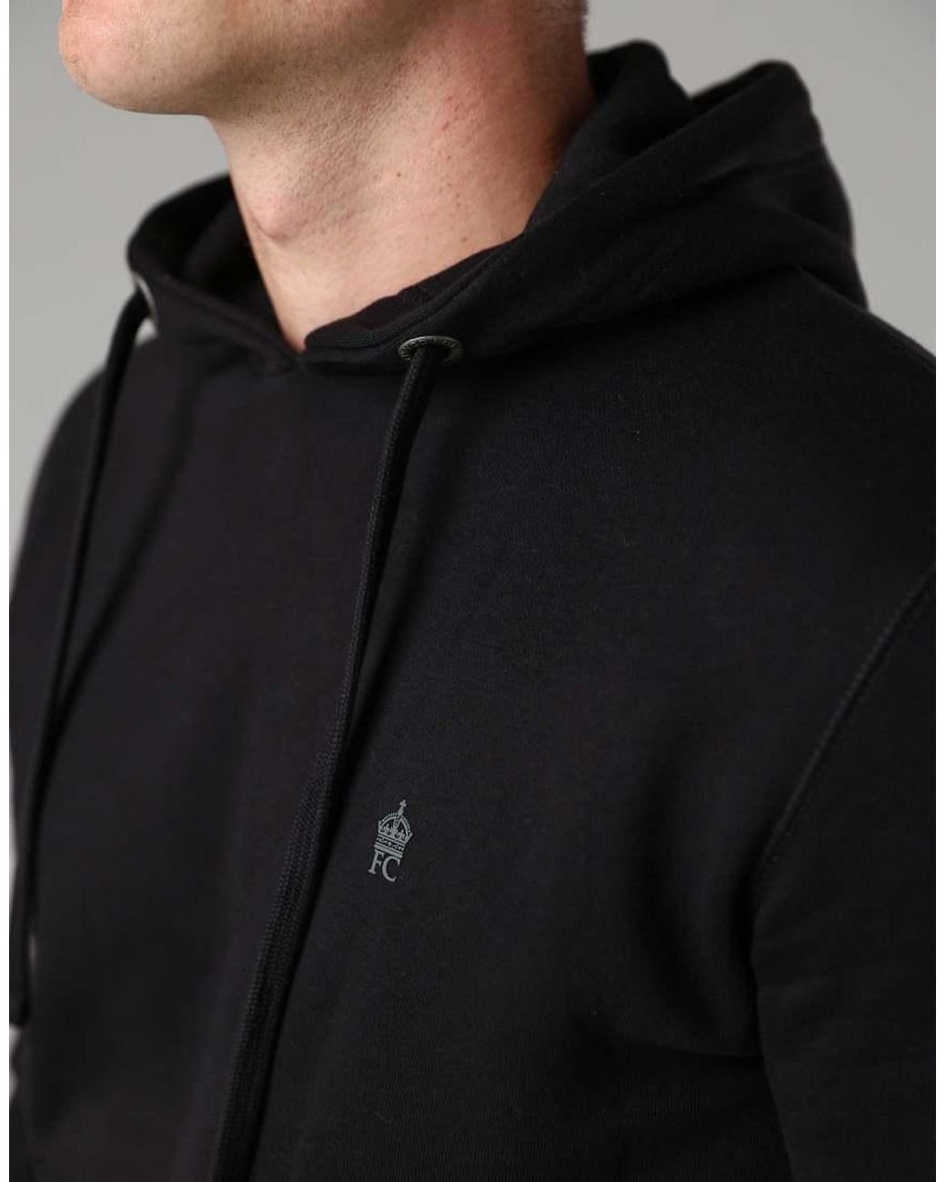 French Connection Black Cotton Blend Hoody for men