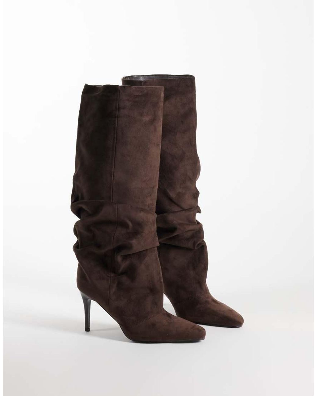 SIMMI Brown Simmi London Wide Fit Reece Ruched Knee Boots