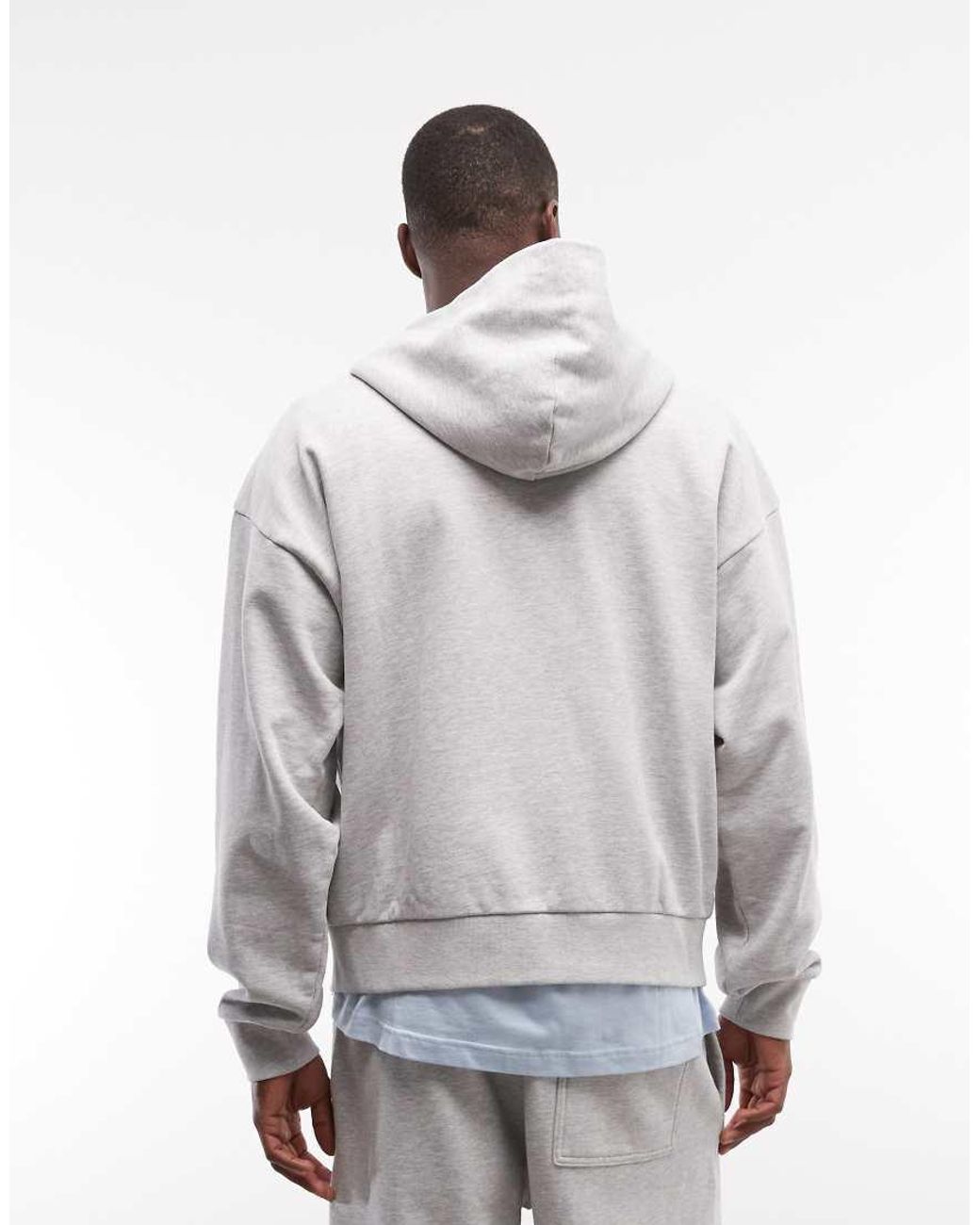 Weekday Gray Co-ord Square Zip Through Hoodie for men
