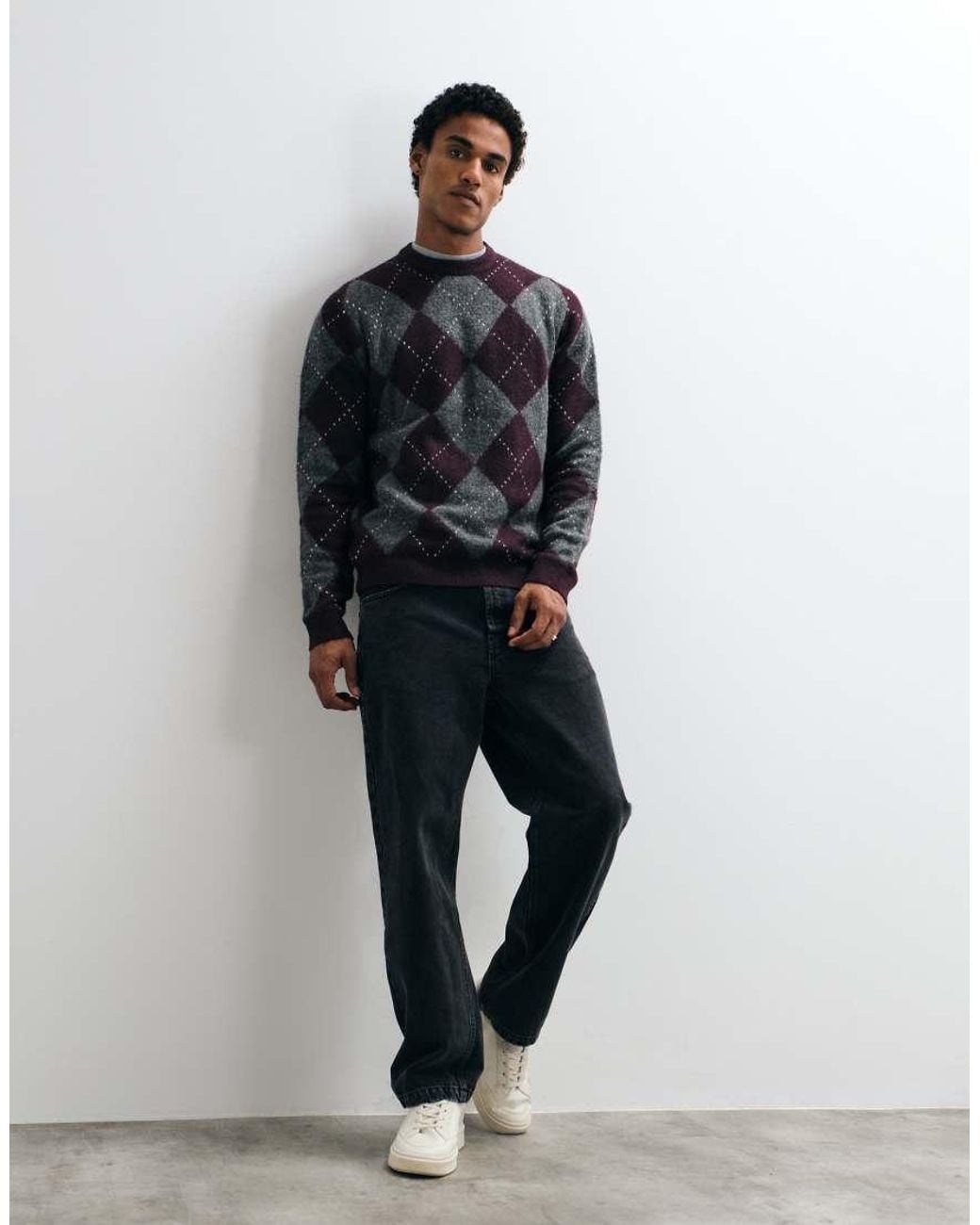 Brave Soul Blue Crew Neck Knitted Sweater for men