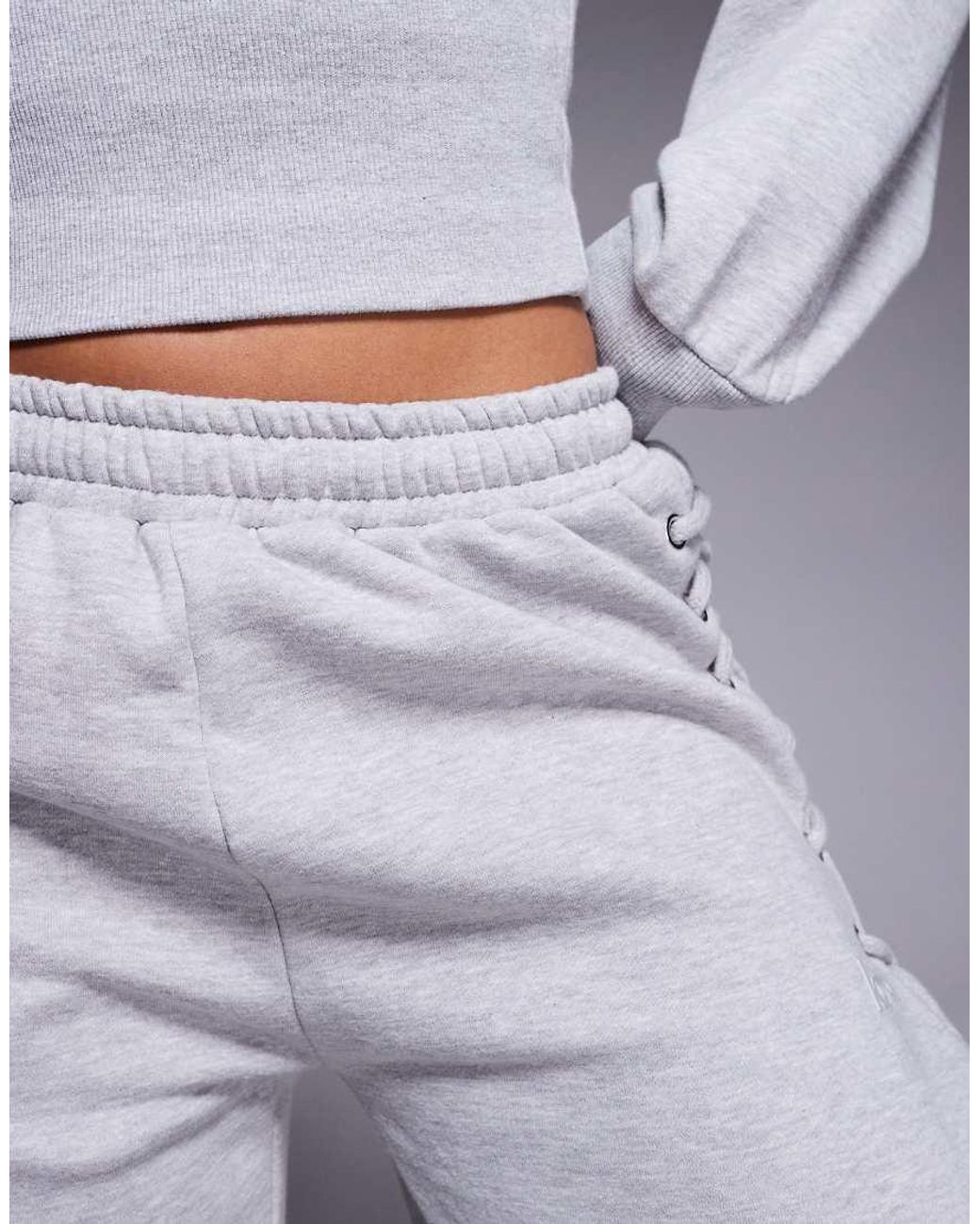 Kaiia Blue Cotton Rich Lace Up Side Detail Wide Leg joggers Co-ord