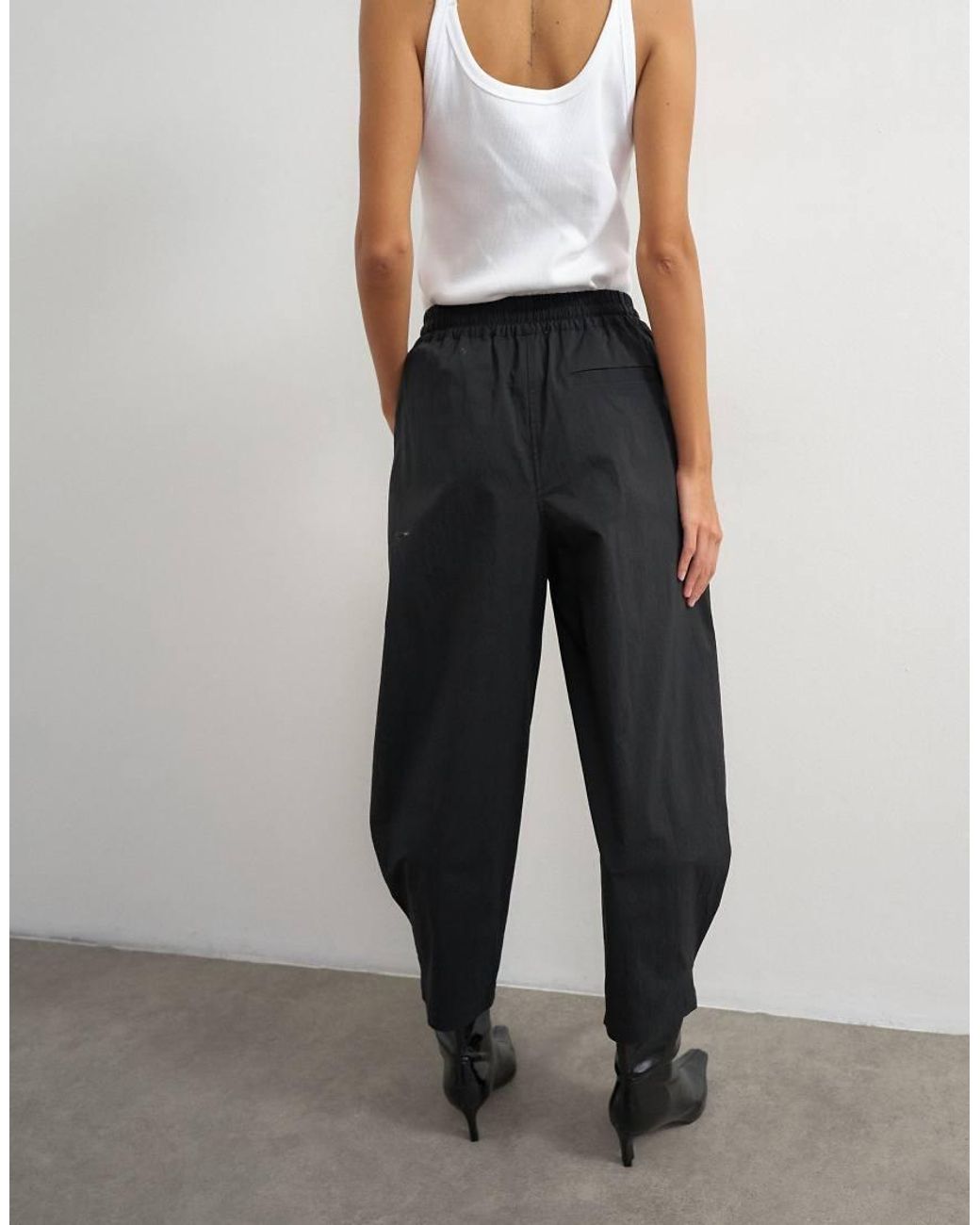 TOPSHOP Black Drawcord Techy Balloon Trousers