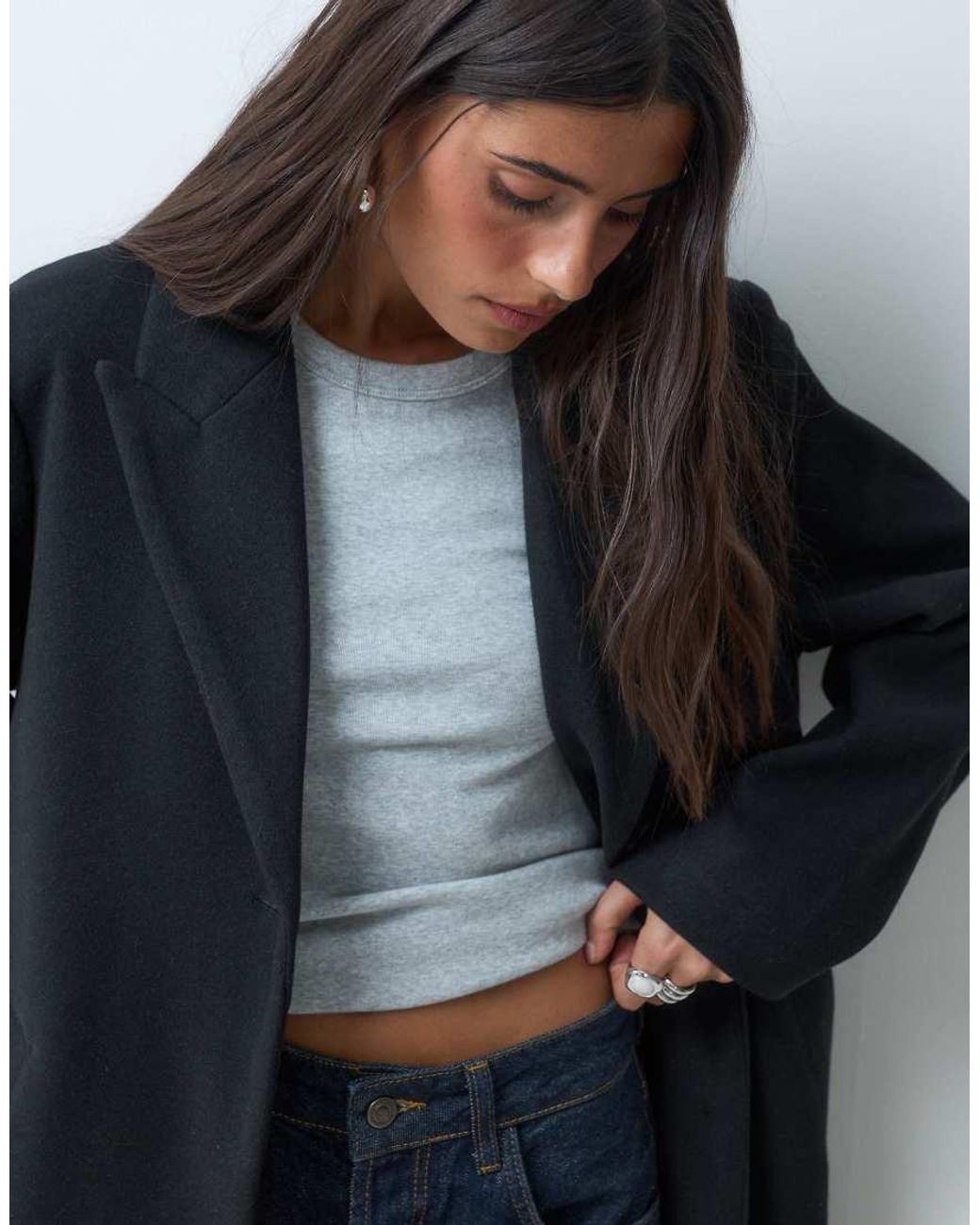ASOS Blue Single Breasted Throw On Overcoat