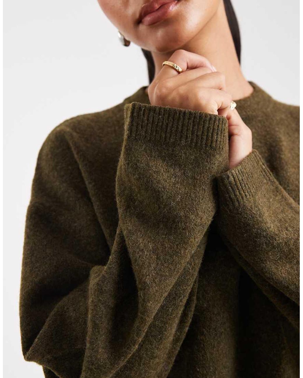 ASOS Green Relaxed Crew Neck Jumper