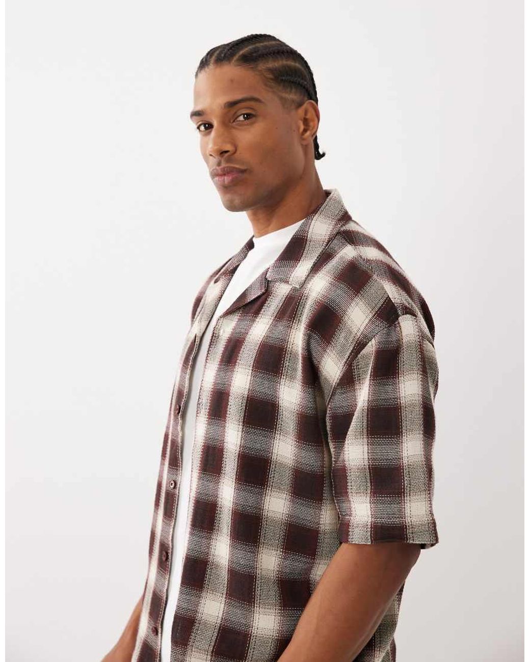 Only & Sons Brown Relaxed Fit Short Sleeve Shirt for men