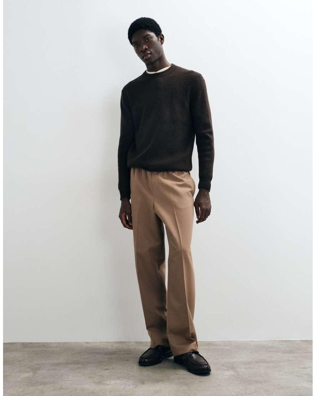 Mango Black Cable Knit Jumper for men