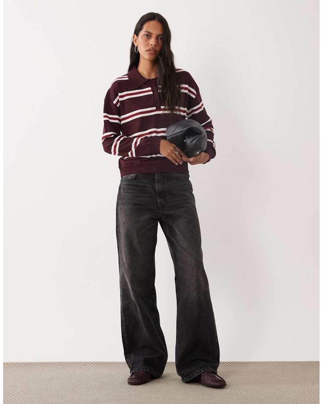 Brave Soul Brown Knit Polo Top