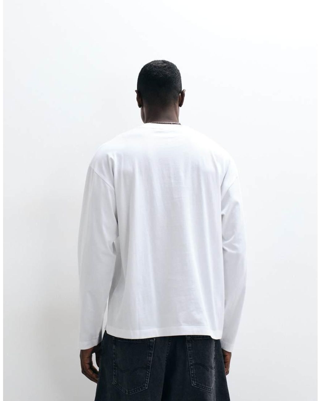 ASOS White Oversized Long Sleeve T-shirt With Tokyo Graphic for men
