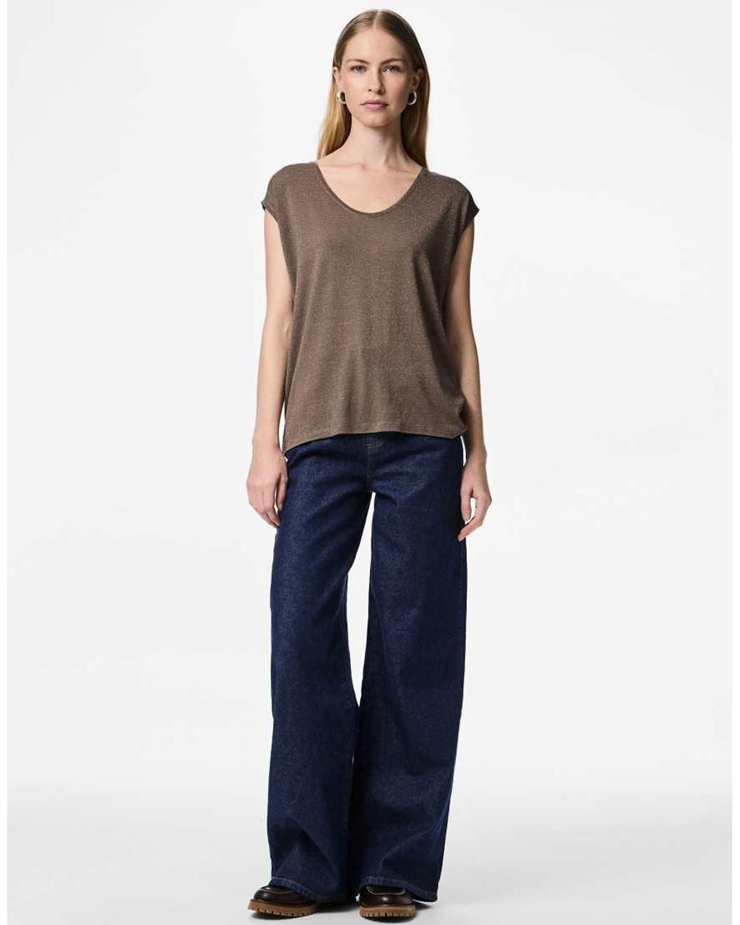 Pieces Brown T-Shirt