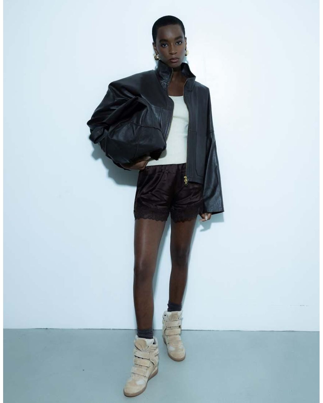 Bronx Natural Jae-yy Suede Wedge Trainers