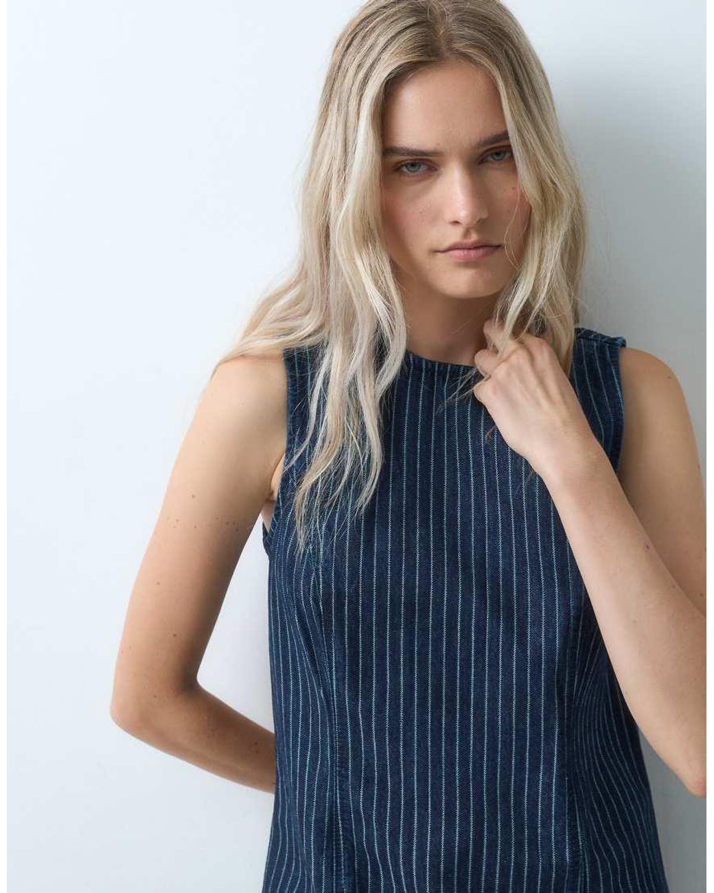 Gap Blue Sleeveless Suede Mini Dress