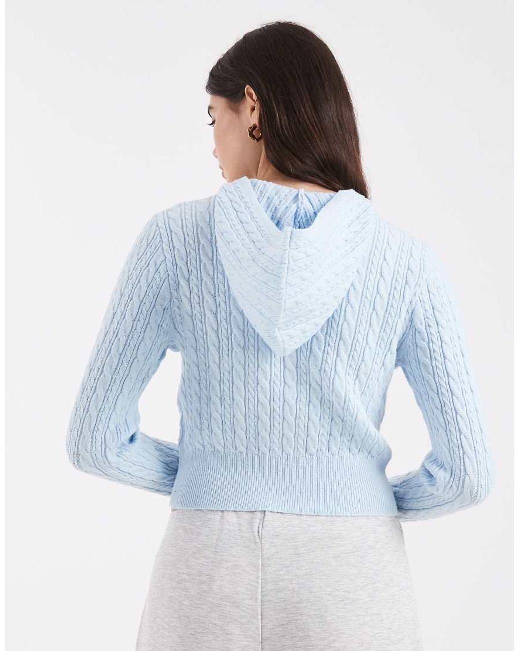 Cotton On Blue Everfine Cable Double Zip Up Hoodie