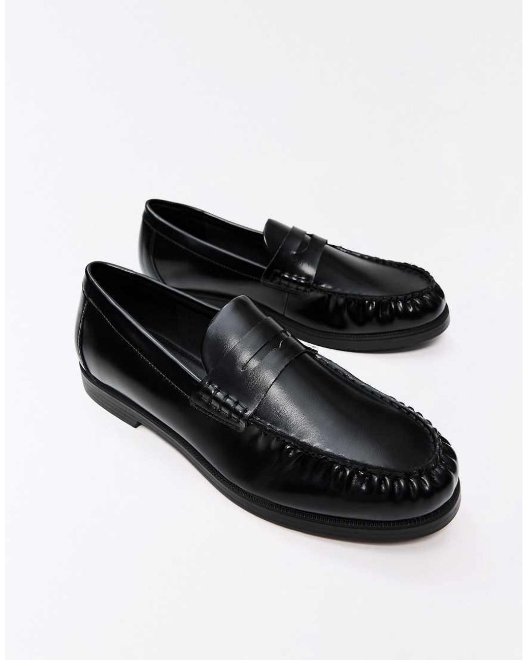 Bershka White Gathered Loafers for men