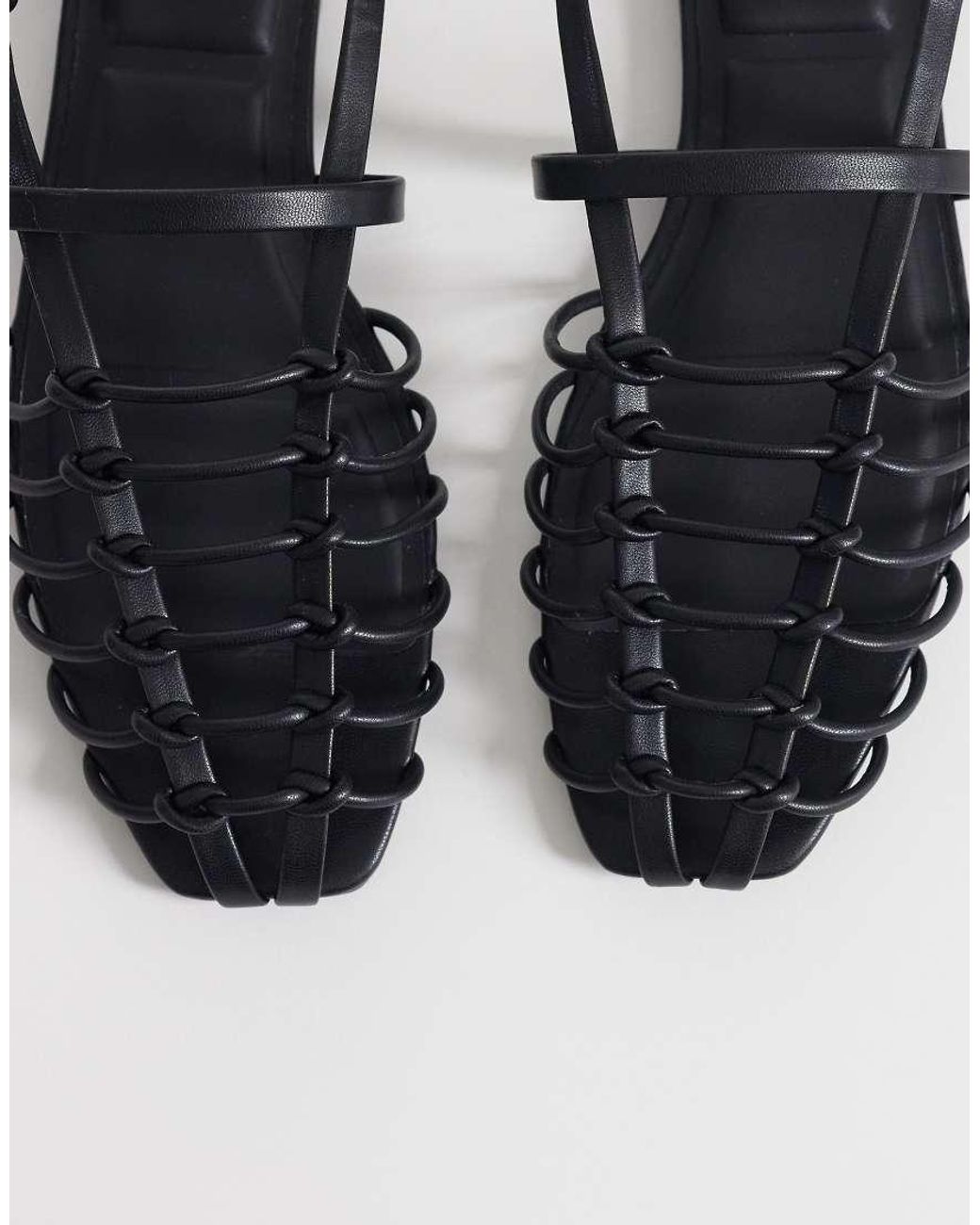 Calvin Klein White Jeans Strappy Leather Ballerina Flats
