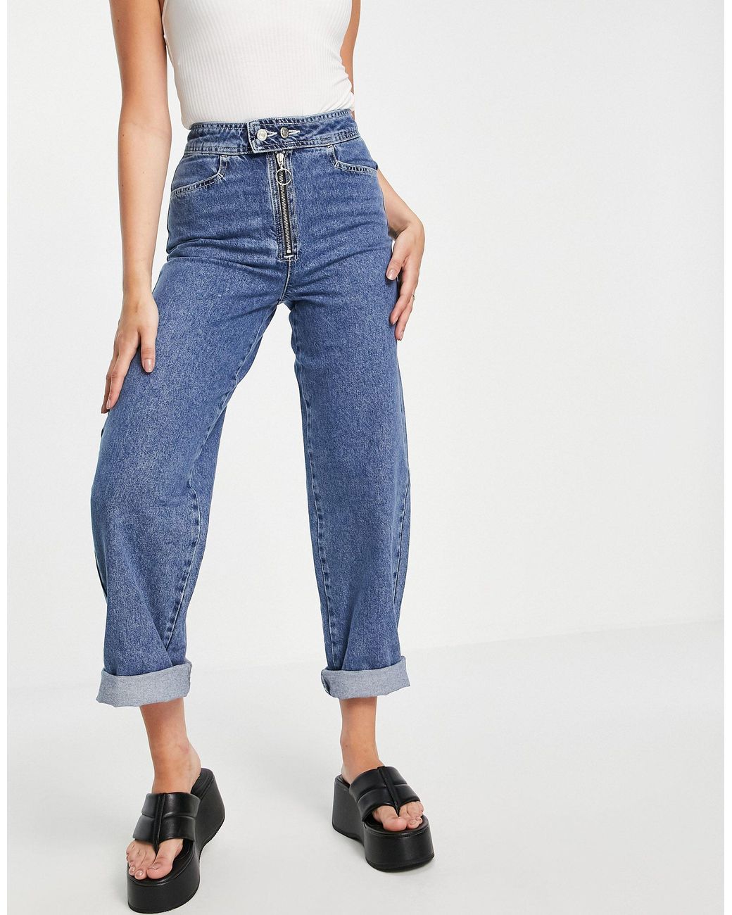 TOPSHOP Denim Zed High Waist Skater 
