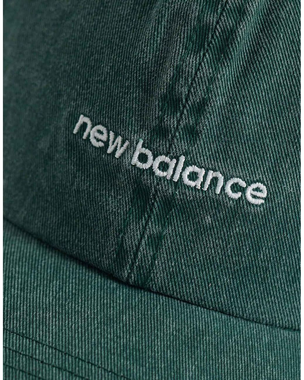 New Balance Green 6 Panel Linear Logo Cap