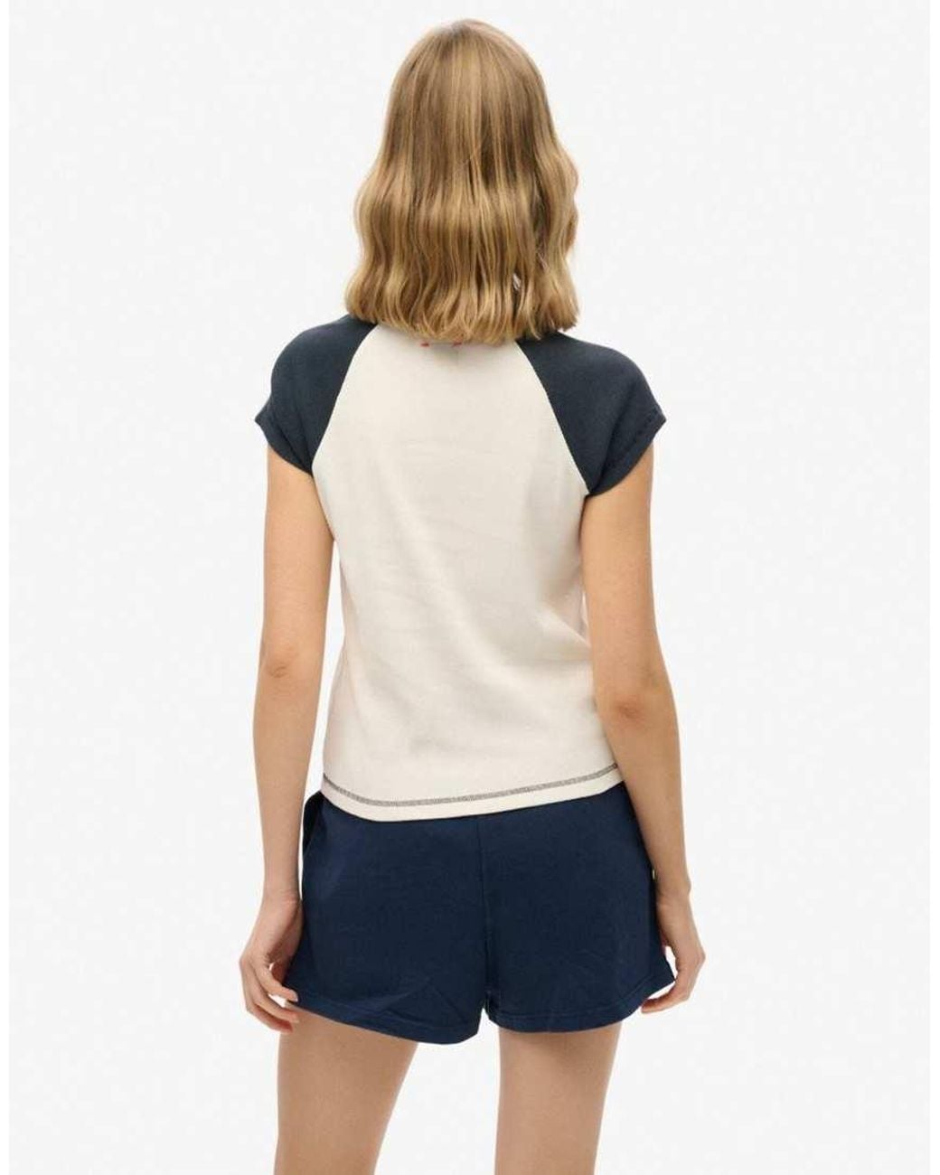 Superdry Blue Athletic Essentials Raglan Cap Sleeve T-Shirt