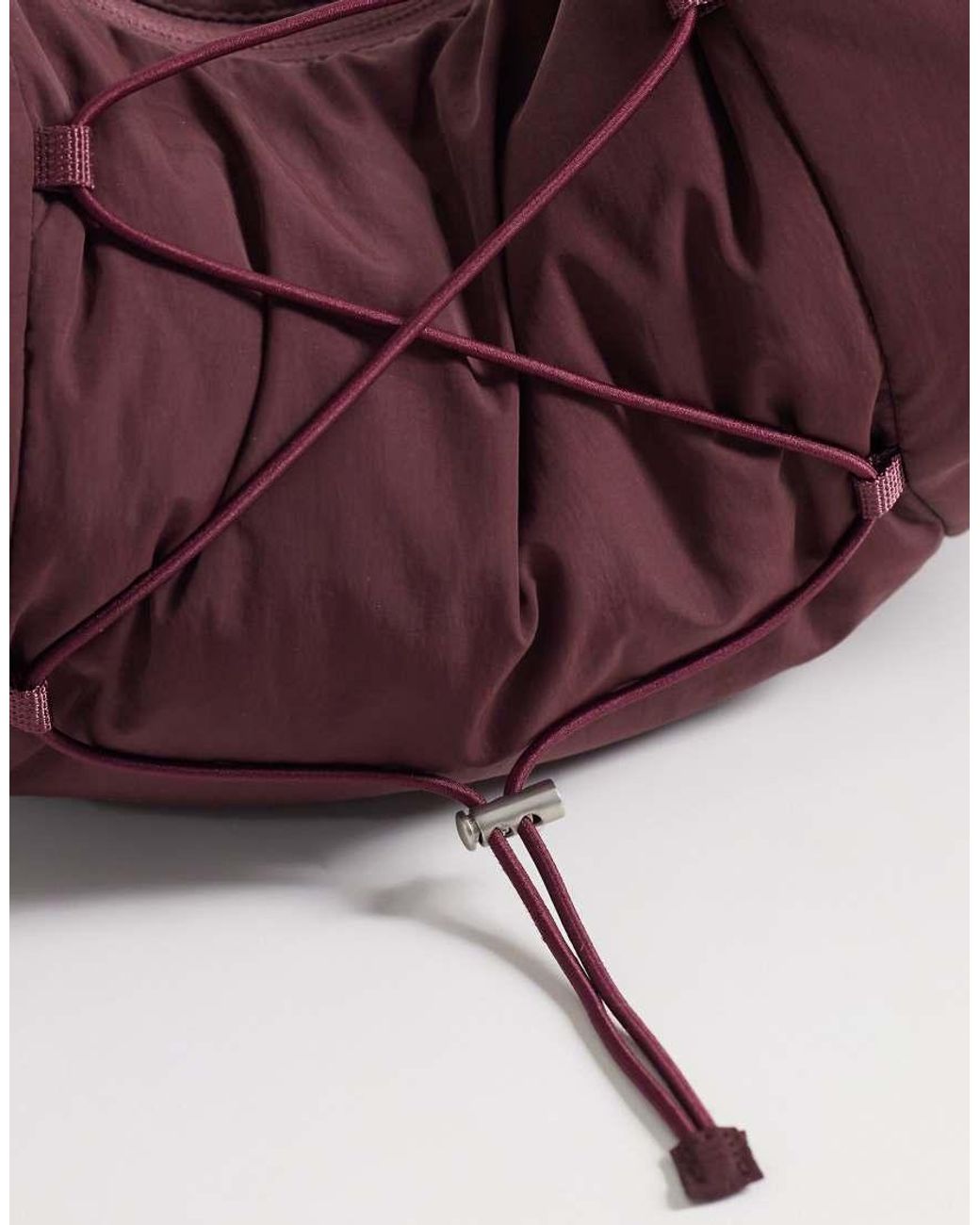 4505 Purple Studio Woven Cross Body Bag With Rope Detail