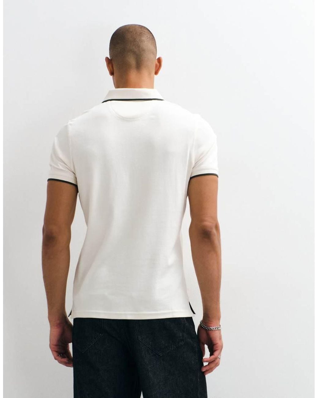 Barbour White Callock Short Sleeve Tailored Logo Polo Shirt for men